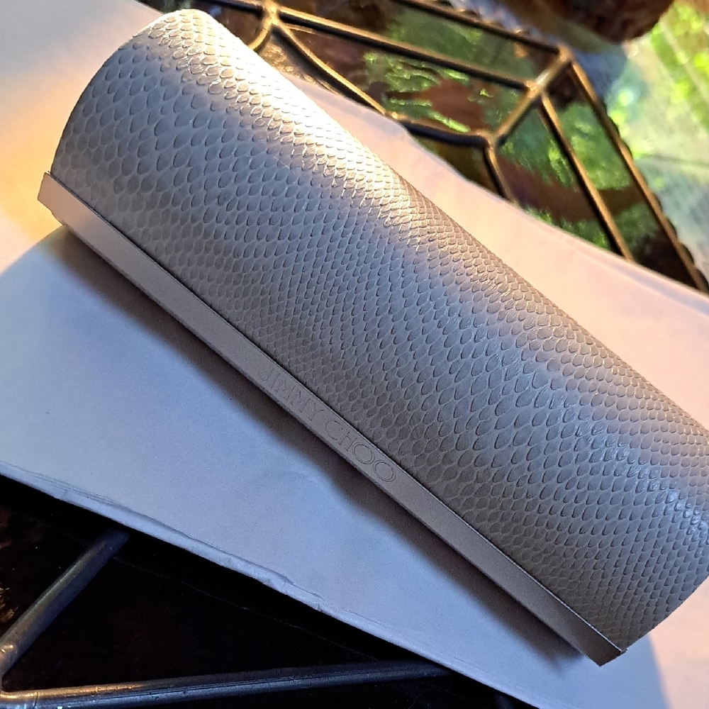 Jimmy Choo Gray Snakeskin Clutch